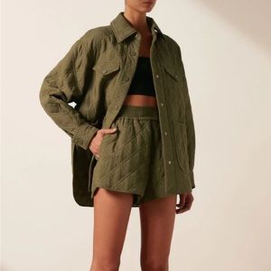 NWT Shona Joy Alesia Oversized Quilted Jacket - Bayleaf